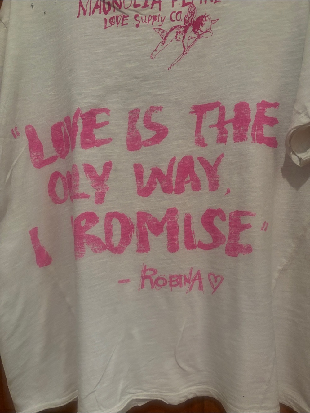 Magnolia Pearl White Tee with Pink Heart Graphic - Picture 9 of 10